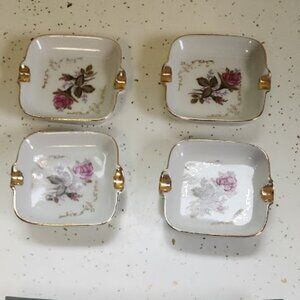 Royal Sealy Japan Porcelain Moss Ross- Set of 4 Ashtrays/Trinket Trays